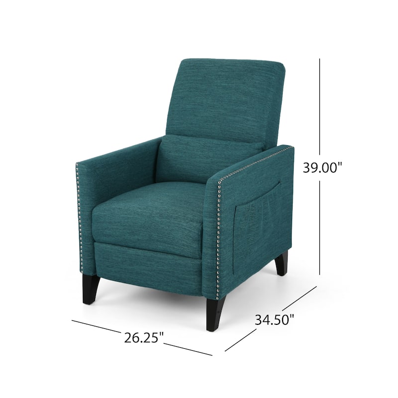 Alscot Contemporary Fabric Push Back Recliner by Christopher Knight Home