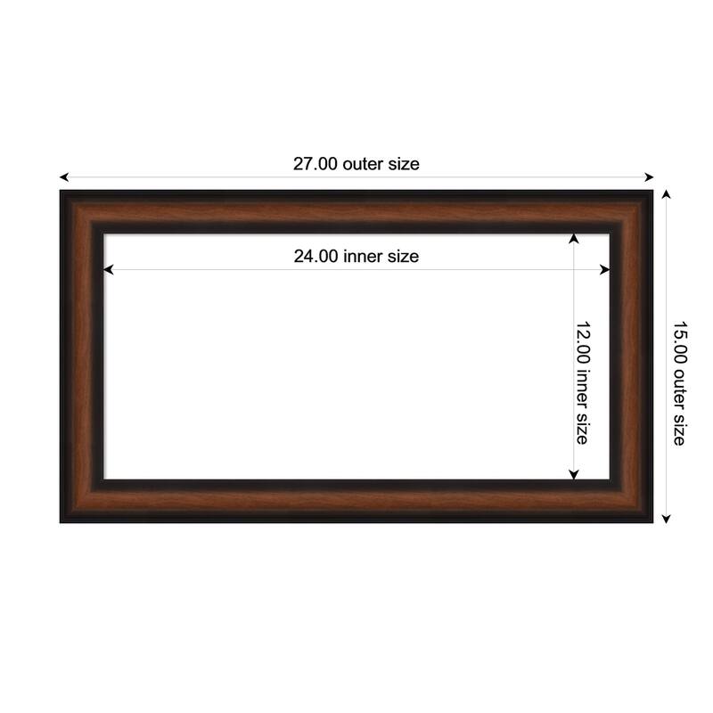 Amanti Art Yale Walnut Framed Dry Erase Magnetic Board - 27 x 15 in