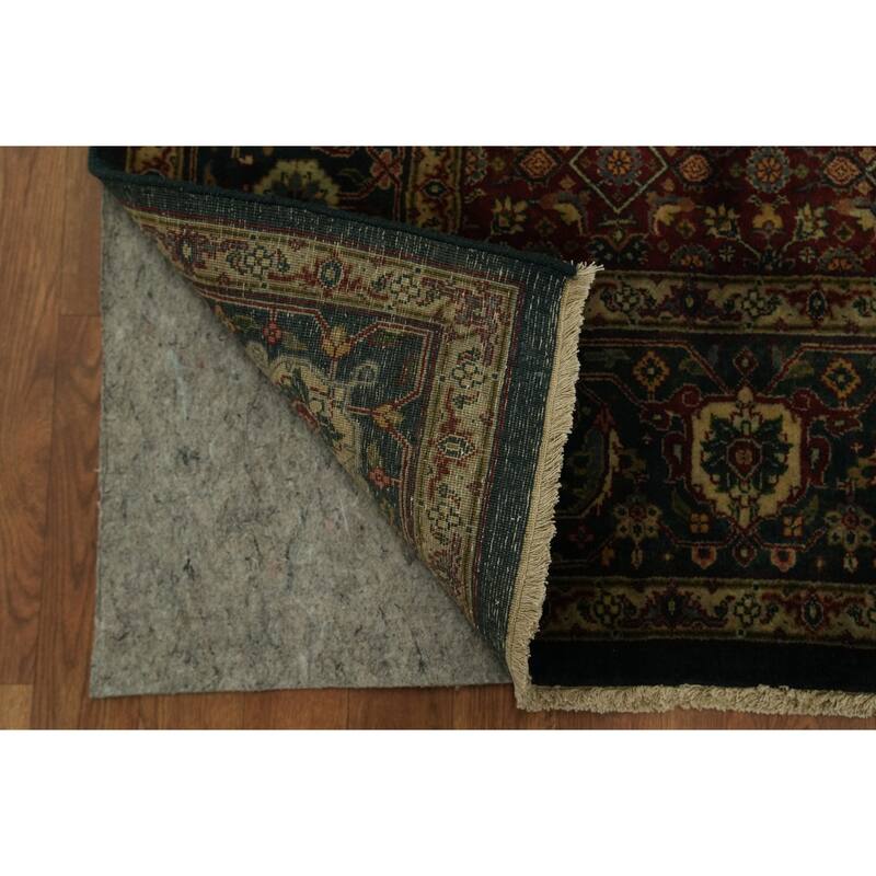 Hand Knotted Oriental 100% Wool Carpet Traditional All-Over Red Tabriz Area Rug - 9' 3'' X 6' 1''