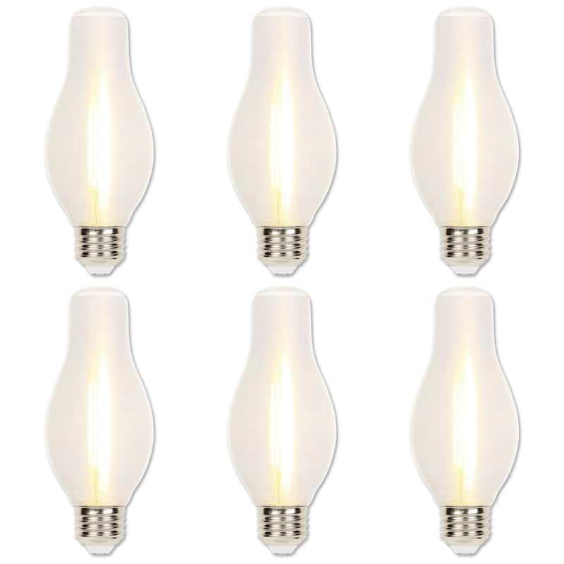 Westinghouse Lighting 6.5-Watt (60-Watt Equivalent) Clear Spun-Satin Glowescent H19 Dimmable LED Light Bulb, Medium Base, 6 Pack