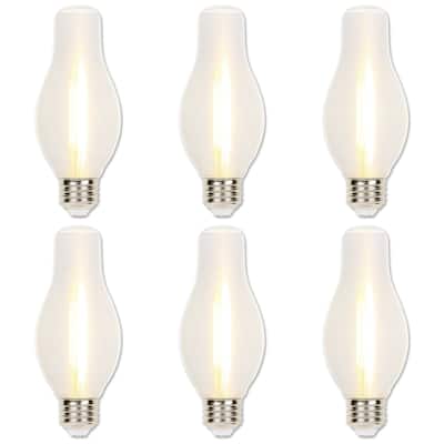 Westinghouse Lighting 6.5-Watt (60-Watt Equivalent) Clear Spun-Satin Glowescent H19 Dimmable LED Light Bulb, Medium Base, 6 Pack