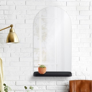 Renwil Lucila All Glass Mirror with Shelf - Clear - Large