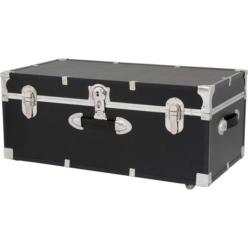 HomeStock Lockable Under Bed Storage Trunk - Heavy Duty Portable Footlocker for College Dorms & Camps with Secure Latch Closure