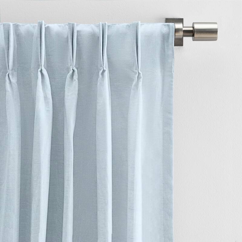 Serene Premium Linen-Cotton Pinch Pleat Curtain Pair W Back Tabs