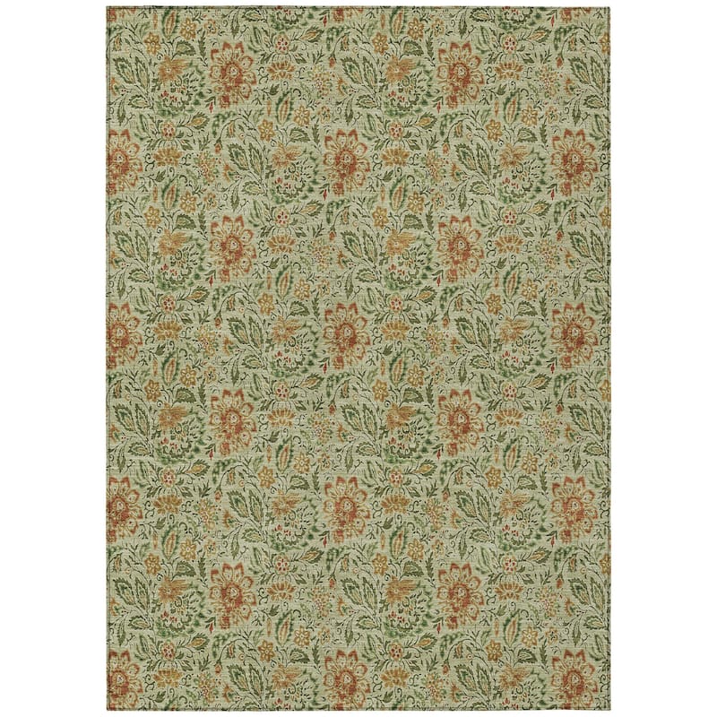HomeRoots Floral Transitional Rectangle Outdoor Rug
