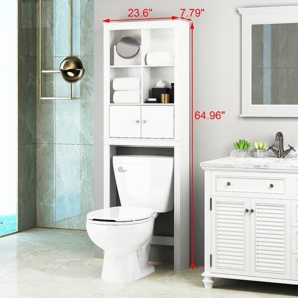 Shop Spirich Home Bathroom Shelf Over The Toilet Bathroom Cabinet Organizer Over Toilet Space Saver Cabinet Storage White Overstock 31672997