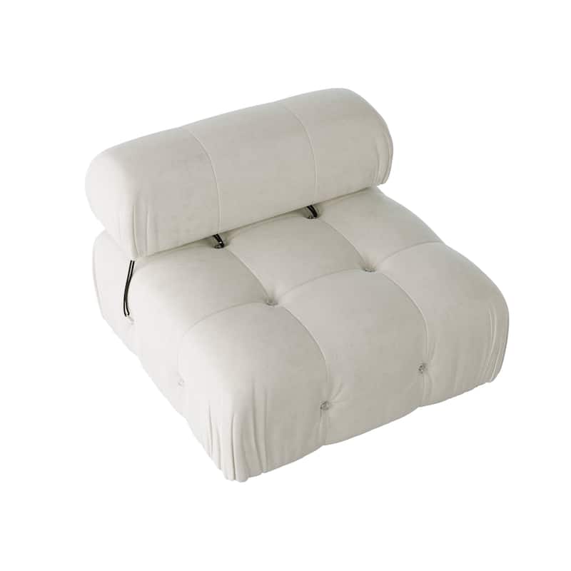 8-piece U-Shape Velvet Fabric Modular Sectional Sofa--138.6''