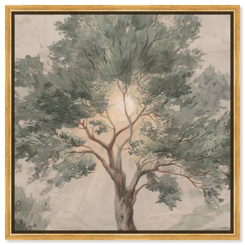 Emanating Branches II Canvas by Art Remedy - Gold - 12" x 12"