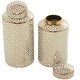 preview thumbnail 14 of 26, Ceramic Modern Abstract Decorative Jars (Set of 2)