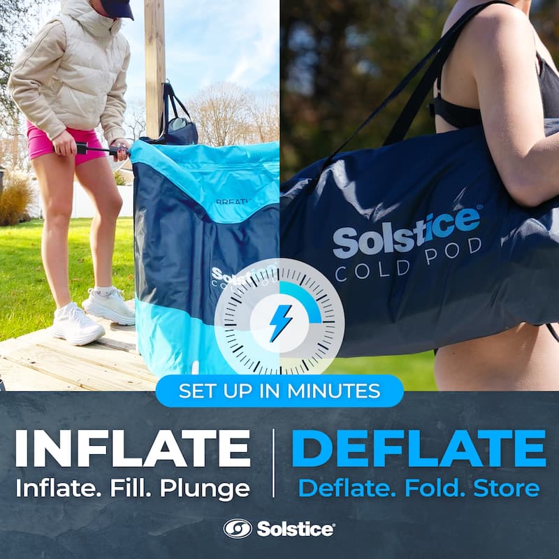 Solstice Cold Pod Plunge 84.5 Gallon Ice Bath Tub with Large Lid and Carry Bag - 8