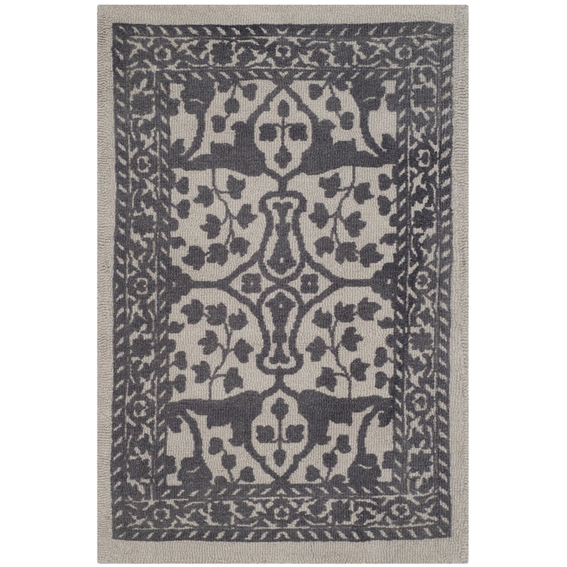 SAFAVIEH Handmade Restoration Vintage Boho Shianne Oriental Wool Rug - 2' x 3' - Silver/Grey