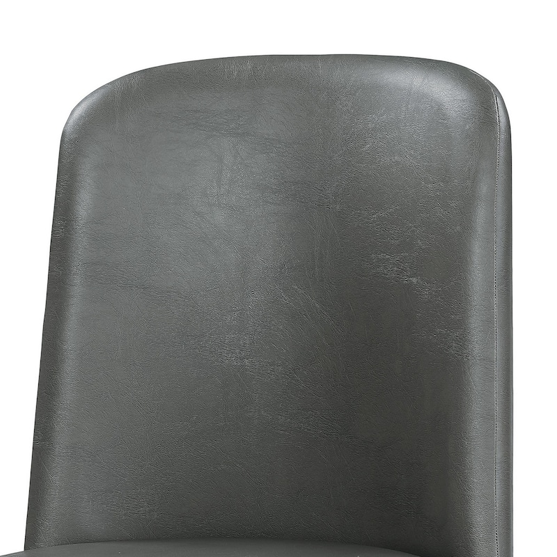 Leatherette Dining Chair with Splayed Wooden Legs, Set of 2 - 39 H x 22 W x 23 L Inches