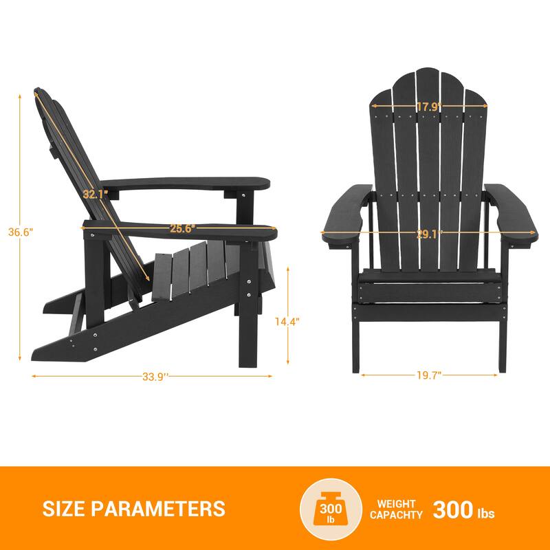 LIVOOSUN Adirondack Patio Chair Fire Pit Chair Weather Resistant
