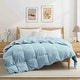 preview thumbnail 27 of 82, All Season Lightweight & Medium Weight White Goose Feather Down Comforter Duvet Insert California King - Lightweight Blue