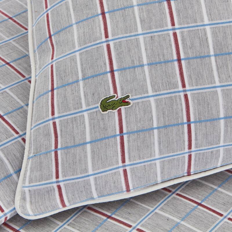 Lacoste Racquet Check 3-Piece Cotton Comforter Set