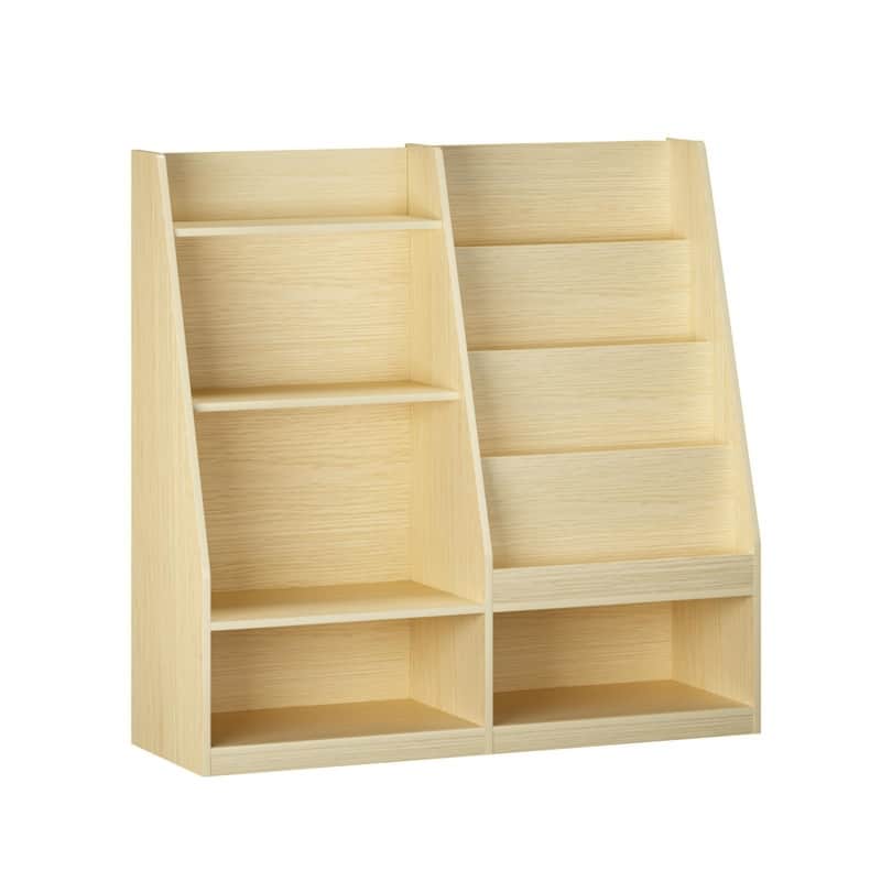 Kids Wooden Bookshelf and Toy Storage Organizer with 4-Tier Shelves