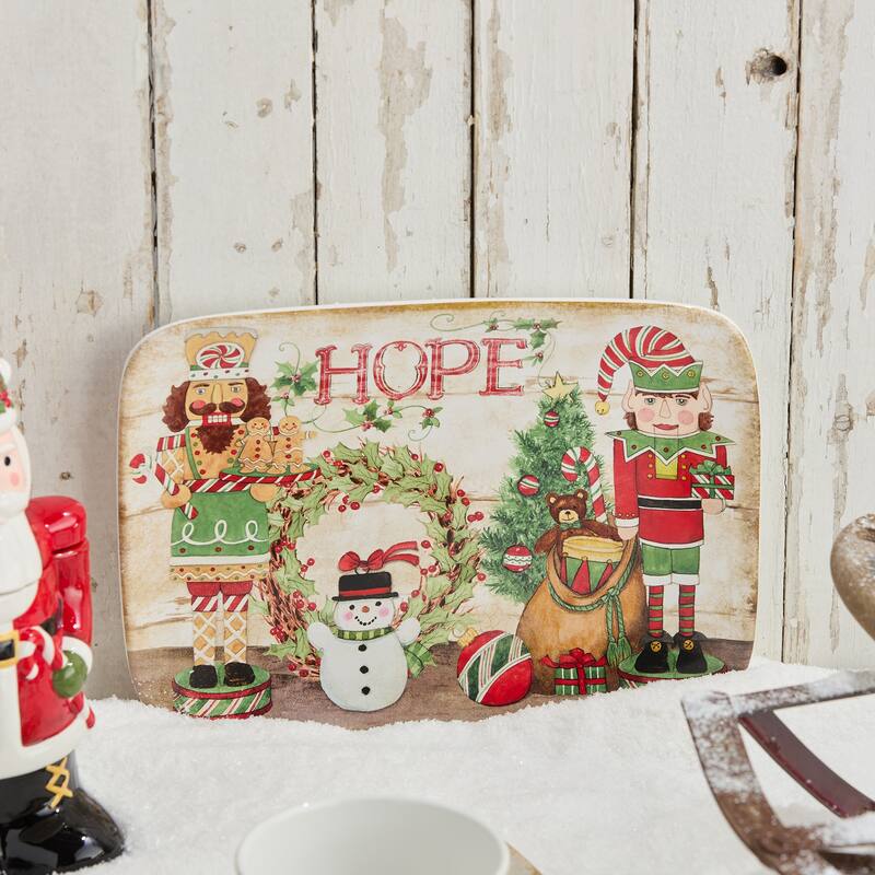 Certifed International Nutcracker Parade Rectangular Platter 14' x 10" - 14 L x 10 W x 1.125 H