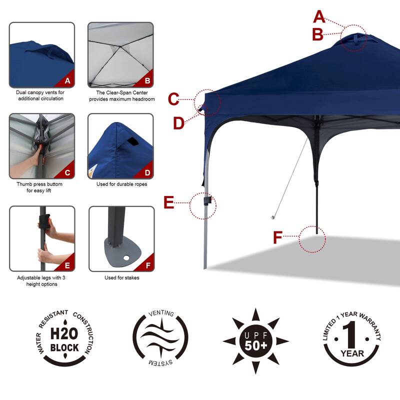 ABCCANOPY Outdoor Pop up Camping Sun Shelter Canopy Tent