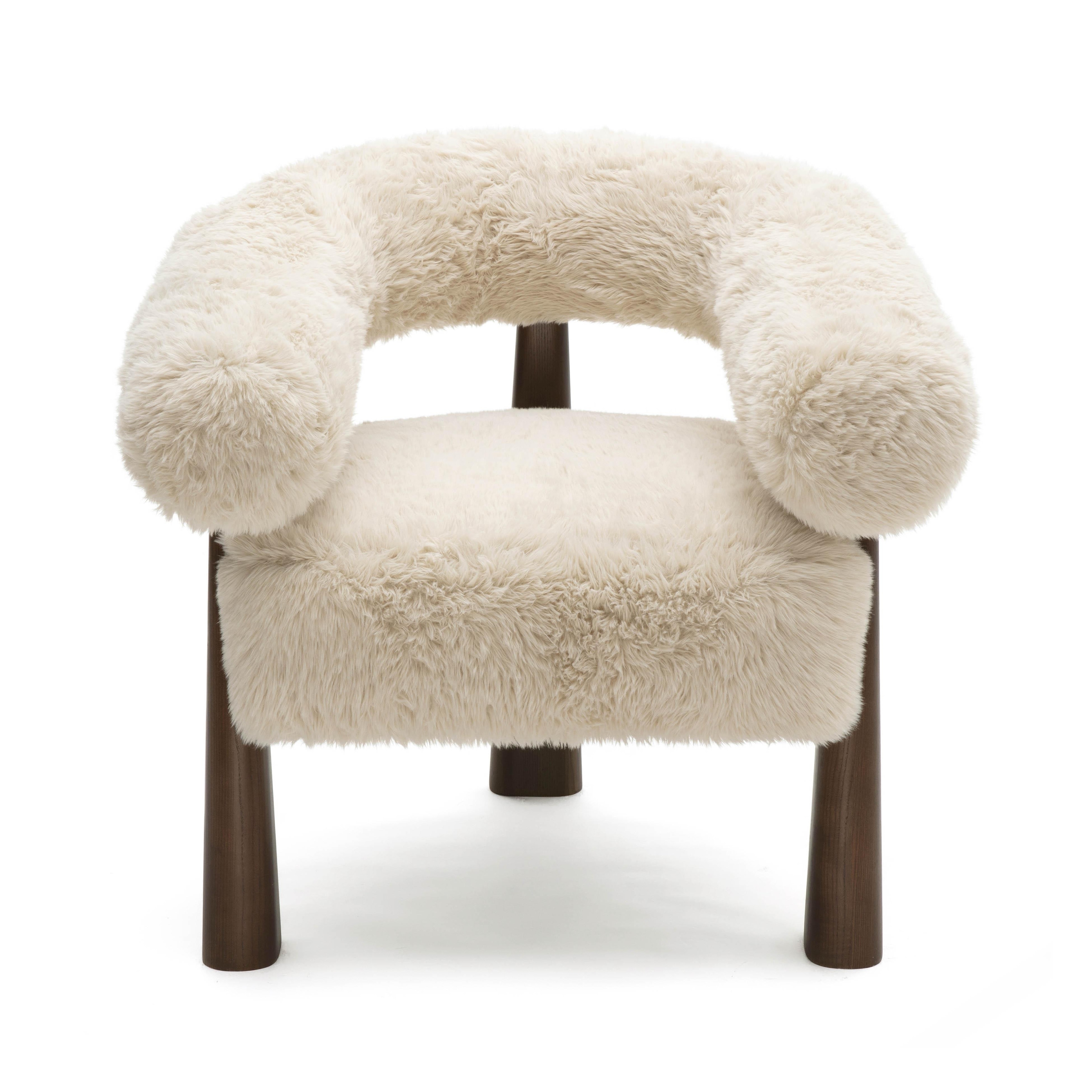 Spara Straight Vegan Shearling Accent Chair - 31.2"W x 28.4"D x 31.9"H