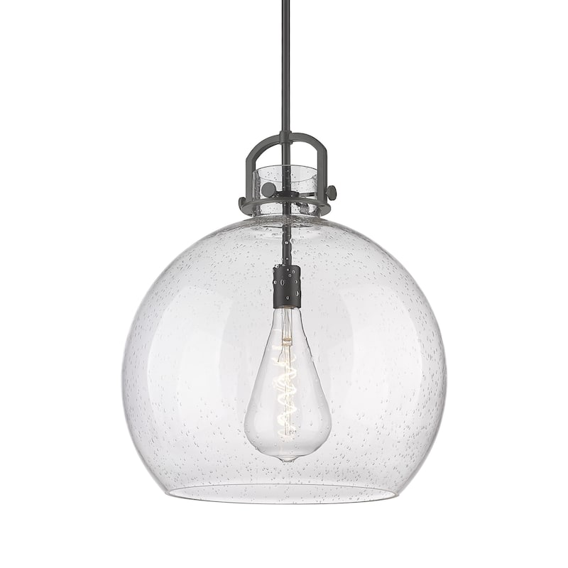 Innovations Lighting 410-1SL-23-18 Newton Sphere Pendant Newton Sphere - Matte Black / Seedy
