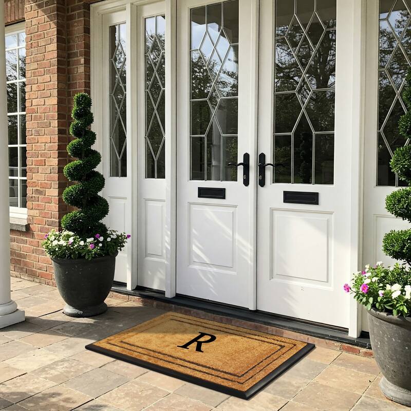 A1HC Natural Coir & Rubber Door Mat, Heavy Duty, Dirt Trapping, Long-Lasting Entrance Doormats,Thick & Durable Outdoor Entry Mat