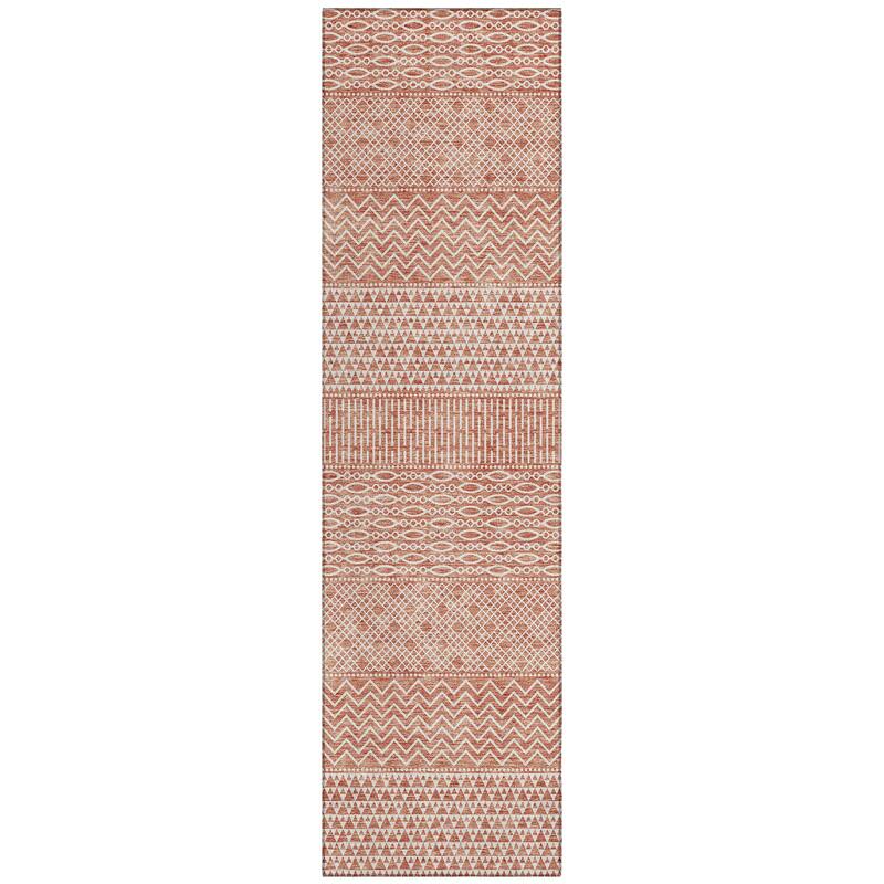 Machine Washable Indoor/ Outdoor Modern Stripes Chantille Rug
