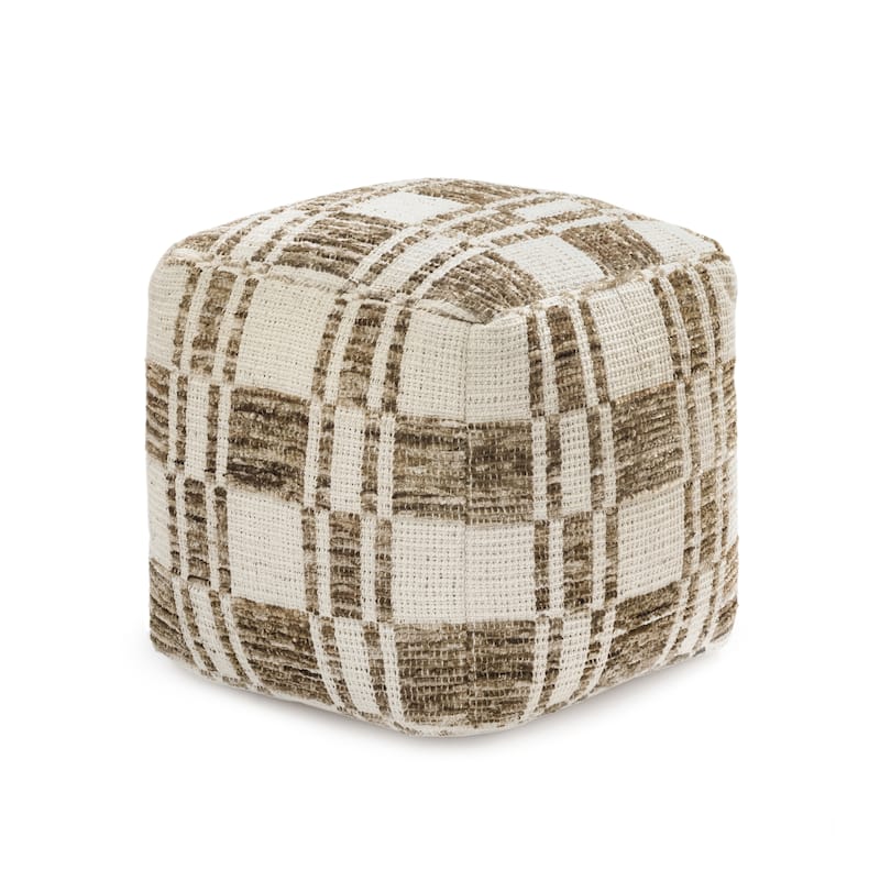 Jani 20-inch Ottoman Pouf - Handcrafted Handmade Ottoman for Seating, Footrest, Home Decor for Living Room, Bedroom