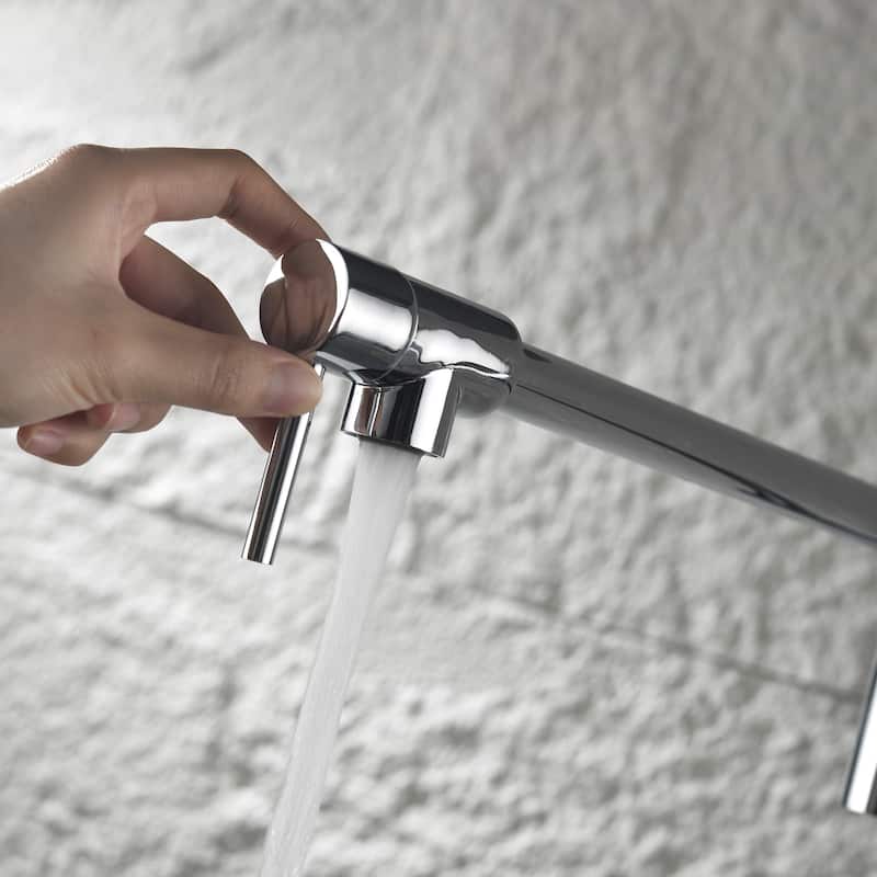 Deck Mount Pot Filler Faucet Brass Single Hole Brass Folding Double Joint Swing Arm Kitchen Sink Faucets
