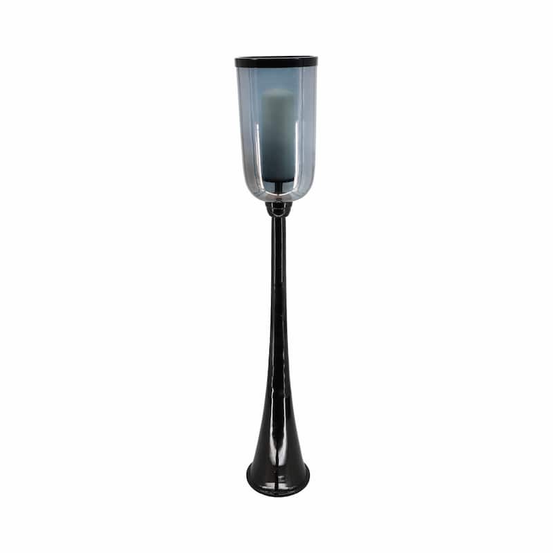 Modern Metal and Glass Floor Candle Stand for Pillar Candles