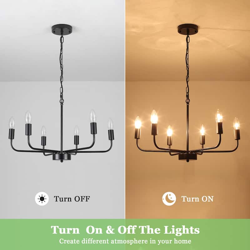 6-Light Rustic Industrial Modern Ceiling Pendant Light, Adjustable Hanging Lamp Fixtures for Dining Room Kitchen Bedroom