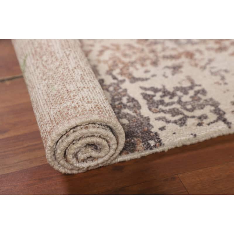 Multicolor Abstract Foyer Rug Hand-Knotted Contemporary Wool Carpet - 2'9"x 4'11"