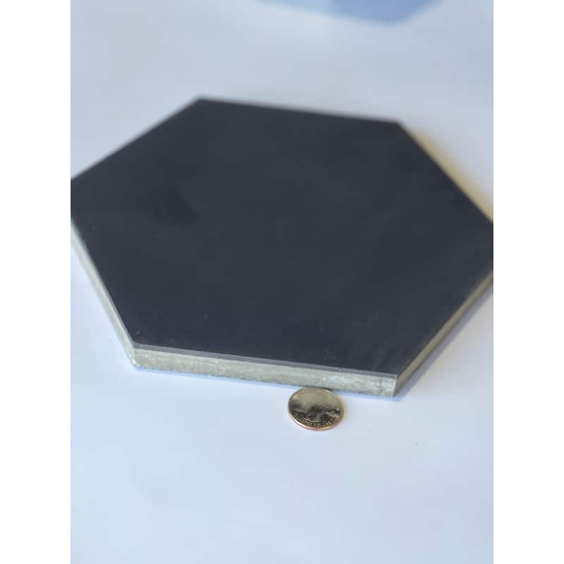 Handmade 8x9-in Menara Solid Black Tile, Pack of 12 (Morocco)