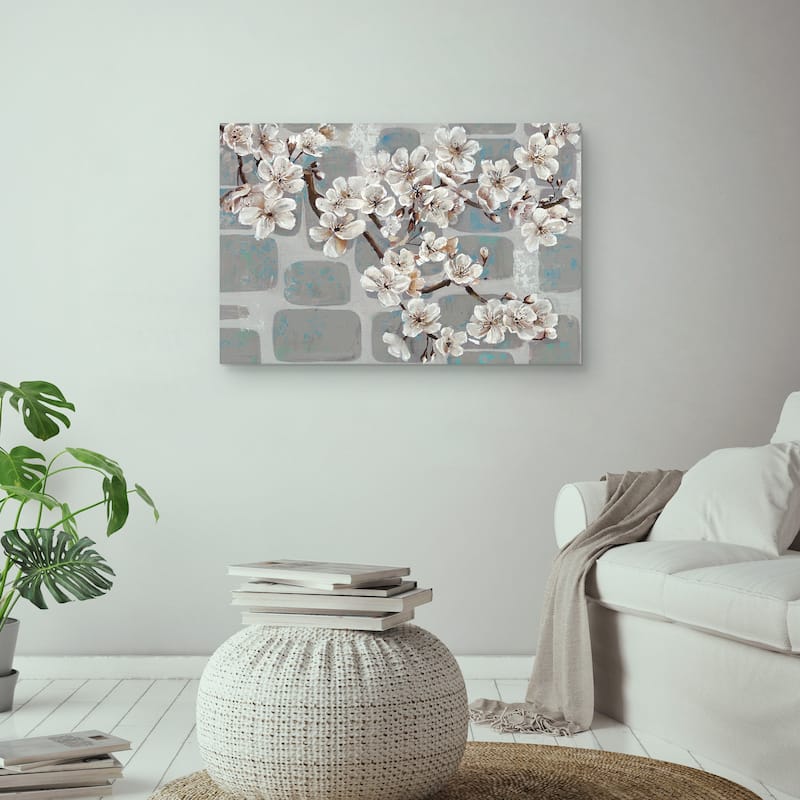 White Sakura Portrait by Frank Parson Canvas Art Print