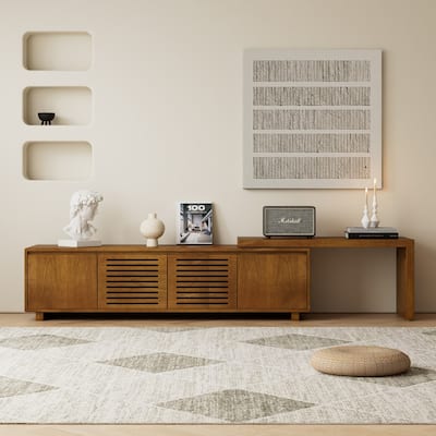 63" Expandable TV Stand for TVs up to 75" - Mid-Century Modern Media Console