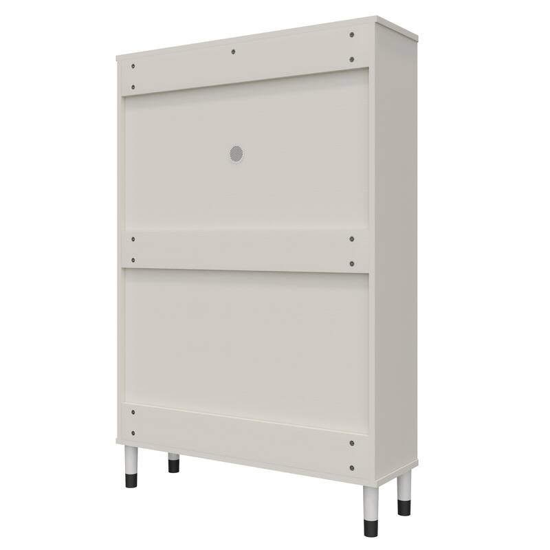 Narrow Shoe Rack Cabinet With 3 Flip Drawers, Freestanding Shoe Organizer With Legs,Slim Manager With Large Storage Capacity