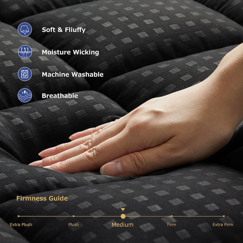 Soft Washable Embossed Square Pattern Fitted Mattress With Deep Pocket