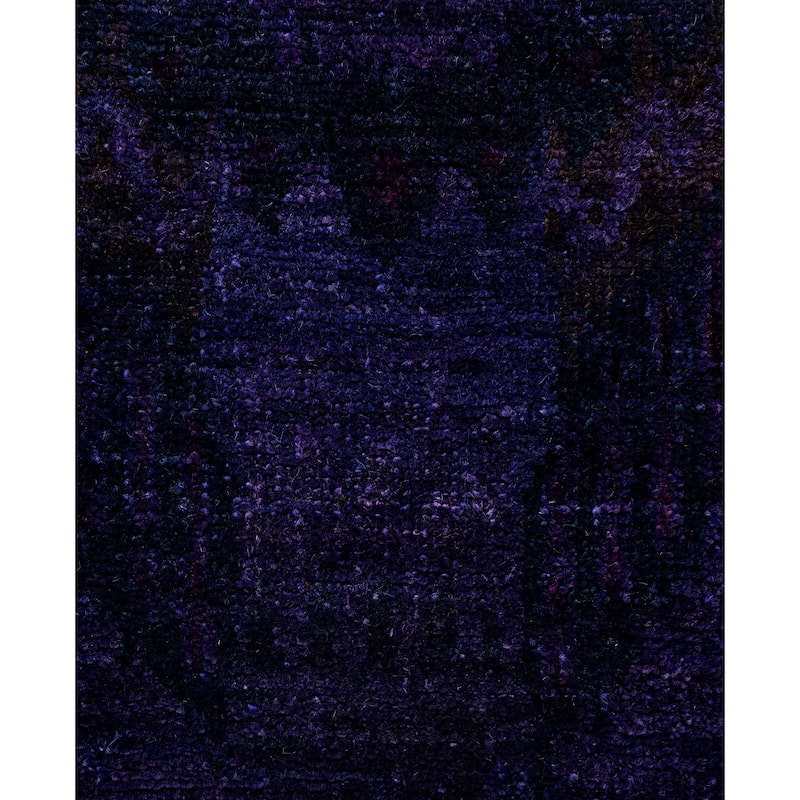 Overdyed One-of-a-Kind Hand-Knotted Area Rug - Purple - 2' 6" x 6' 4"