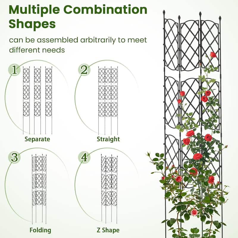 1/2 PCS Garden Trellis Outdoor Plant Support Frame w/Adjustable Shapes