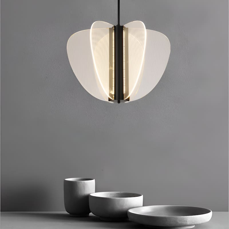 Acrylic LED Panel Butterfly Chandelier - High end Luxury Lamp - Black