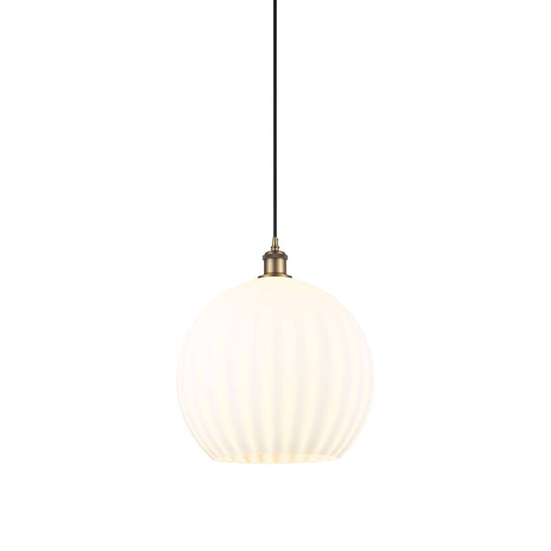 Innovations Lighting 516-1P-17-14 White Venetian Pendant White - Brushed Brass