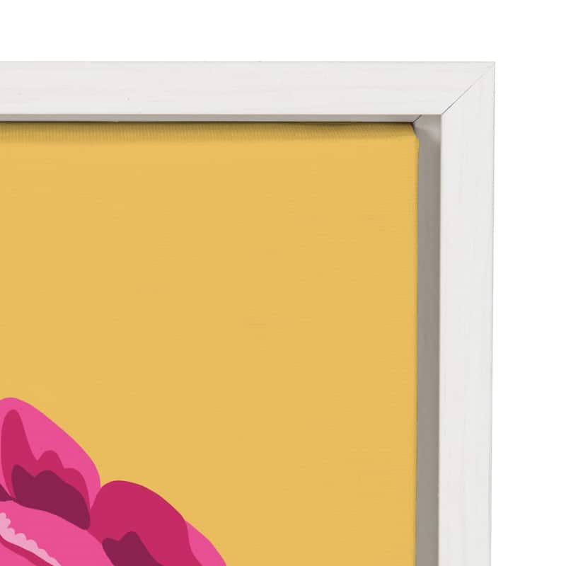 Kate and Laurel Sylvie Bright Peony Framed Canvas by Maria Filar - 18x24 - Plastic - White