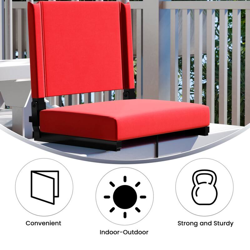 Ultra-Padded Stadium Chair - 18"W x 14"D x 18"H - 18"W x 14"D x 18"H