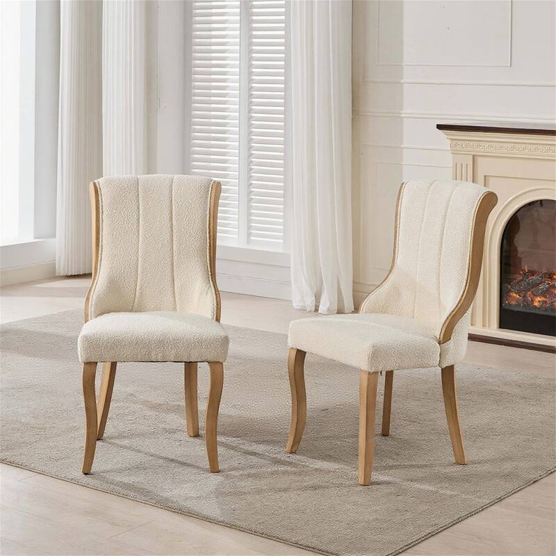 Set of 2 Snow Velvet Dining Chairs