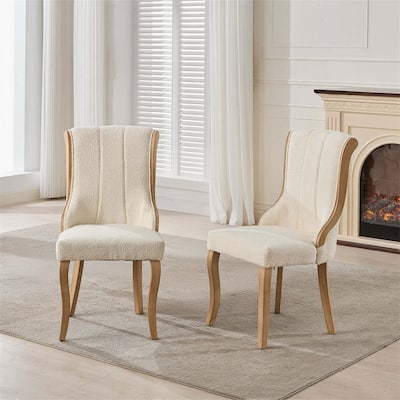 Set of 2 Snow Velvet Dining Chairs