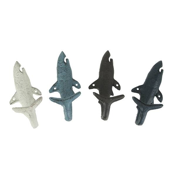 Set Of 4 Cast Iron Shark Tail Wall Hooks Decorative Nautical Beach Bathroom Towel Or Coat Hanging Decor Overstock 32004534