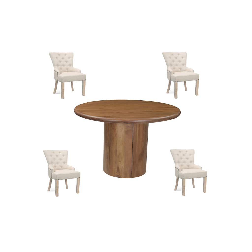 Ava 5-piece Solid Wood Dining Set