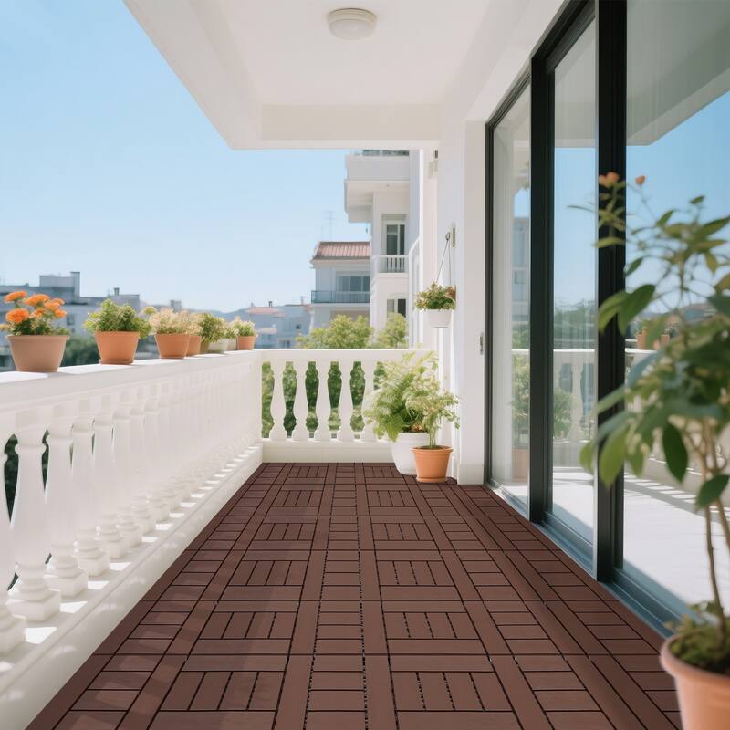 H style 12 inch balcony deck tiles, DIY interlocking deck floor tiles, indoor and outdoor floor tiles, 44pcs