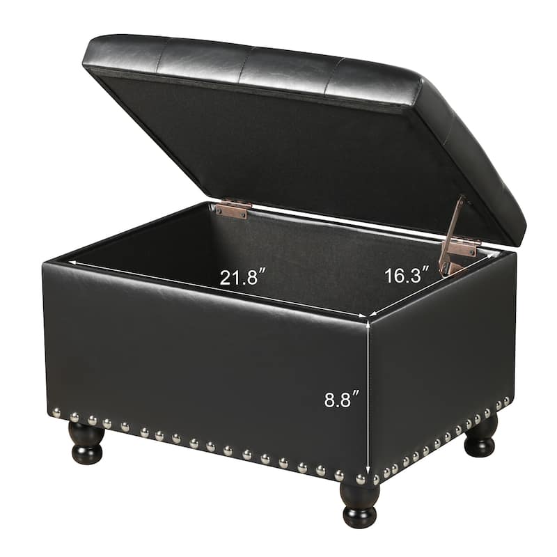 Adeco High End Classy Tufted Storage Ottoman Bench Footstool
