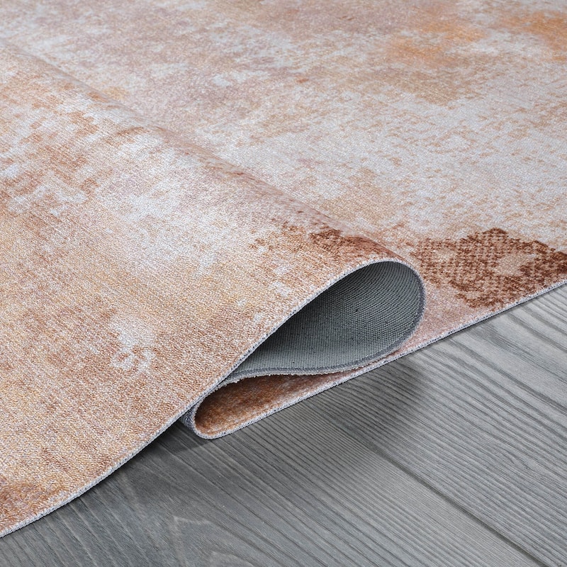 Beverly Rug Queen Abstract Non-Slip Rubber Back Washable Indoor Area Rug