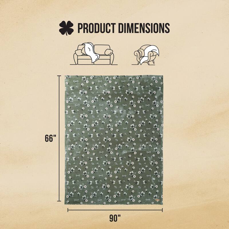 Lucky Brand Daisy Plush Throw Blanket